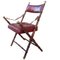 Campaign Safari Folding Chair in Faux Bamboo and Red Skai 7