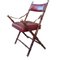 Campaign Safari Folding Chair in Faux Bamboo and Red Skai 6