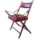 Campaign Safari Folding Chair in Faux Bamboo and Red Skai, Image 6