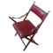 Campaign Safari Folding Chair in Faux Bamboo and Red Skai, Image 3