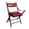 Campaign Safari Folding Chair in Faux Bamboo and Red Skai 1