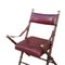 Campaign Safari Folding Chair in Faux Bamboo and Red Skai 4