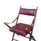 Campaign Safari Folding Chair in Faux Bamboo and Red Skai, Image 4