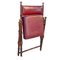 Campaign Safari Folding Chair in Faux Bamboo and Red Skai, Image 5