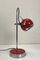 Space Age Eyeball Table Lamp in Chromed and Red Steel, Italy, 1970s, Image 1