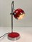 Space Age Eyeball Table Lamp in Chromed and Red Steel, Italy, 1970s, Image 3