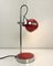Space Age Eyeball Table Lamp in Chromed and Red Steel, Italy, 1970s 2