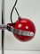 Space Age Eyeball Table Lamp in Chromed and Red Steel, Italy, 1970s, Image 11