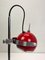 Space Age Augapfel Tischlampe aus Verchromtem & Rotem Stahl, Italien, 1970er 4