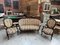 Napoleon III Lounge Chairs & Sofa in Blackened Wood, 1800s, Set of 3 1