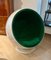 Finnish Ball Chair in Green and White by Eero Aarnio for Adelta, 1980s 4