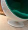 Finnish Ball Chair in Green and White by Eero Aarnio for Adelta, 1980s 6