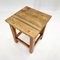 Square Wooden Stool with Original Paint, Czechoslovakia, 1950s 4