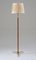 Lámpara de pie escandinava Mid-Century de latón y cuero, años 60, Imagen 2