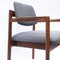 Armchairs in Walnut and Upholstered in Blue Fabric attributed to Jens Risom for Knoll, 1960s, Set of 2 14