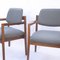 Armchairs in Walnut and Upholstered in Blue Fabric attributed to Jens Risom for Knoll, 1960s, Set of 2 6