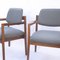 Armchairs in Walnut and Upholstered in Blue Fabric attributed to Jens Risom for Knoll, 1960s, Set of 2, Image 6
