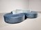 Round Modular Sofa in Blue and Green Fabric attributed to Seltz Furniture, 1970s, Set of 4 4