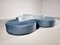 Round Modular Sofa in Blue and Green Fabric attributed to Seltz Furniture, 1970s, Set of 4, Image 4