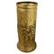 Arts and Crafts Embossed Brass Umbrella Stand, 1930, Image 1