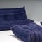 Blue Togo Modular Sofa attributed to Michel Ducaroy for Cinna Ligne Roset, 1970s, Set of 3 4