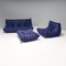 Canapé Modulable Togo Bleu attribué à Michel Ducaroy pour Cinna Ligne Roset, 1970s, Set de 3 2