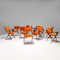 Orange Velvet Carver Dining Chairs attributed to Tom Faulkner, Vienna, 2010s, Set of 10 3