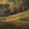 Artista della scuola inglese, Paesaggio con edifici e animali, metà XIX secolo-1900, olio su tela, con cornice, Immagine 6