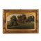 Artista della scuola inglese, Paesaggio con edifici e animali, metà XIX secolo-1900, olio su tela, con cornice, Immagine 1
