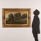 Artista della scuola inglese, Paesaggio con edifici e animali, metà XIX secolo-1900, olio su tela, con cornice, Immagine 2