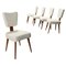 Chaises Vintage en Tissu et Hêtre, 1950s, Set de 5 1