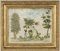 19th Century Swedish Silk Artwork with Child Berry Picking 1