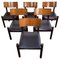 Italian Upholstered Walnut Dining Chairs, 1950s, Set of 6 1