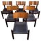 Italian Upholstered Walnut Dining Chairs, 1950s, Set of 6, Image 1