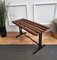 Italian Wooden Slat Bench with Metal Base and Brass Feet, 1970s 5
