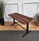 Italian Wooden Slat Bench with Metal Base and Brass Feet, 1970s, Image 5