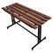 Italian Wooden Slat Bench with Metal Base and Brass Feet, 1970s, Image 1