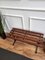 Italian Wooden Slat Bench with Metal Base and Brass Feet, 1970s 3