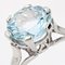 French 3.25 Carats Aquamarine 18 Karat White Gold Solitaire Ring, 1950s 9