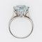 French 3.25 Carats Aquamarine 18 Karat White Gold Solitaire Ring, 1950s 15