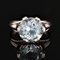 French 3.25 Carats Aquamarine 18 Karat White Gold Solitaire Ring, 1950s, Image 5