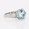 French 3.25 Carats Aquamarine 18 Karat White Gold Solitaire Ring, 1950s 11