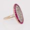 Ruby Diamonds 18 Karat Yellow Gold Platinum Shuttle Shape Ring, 1920s 10