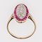 Bague Navette en Or Jaune 18 Carats et Diamants Rubis, 1920s 14