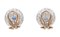 Retro White and Blue Stones, Rose Gold and Silver Earrings, 1960s, Set of 2, Image 3