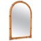 Mid-Century Italian Arch Mirror with Double Bamboo Frame and Rattan Wicker, 1970s 1