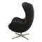 Egg Chair in Black Nevada Aniline Leather by Arne Jacobsen for Fritz Hansen 3