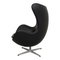 Silla Egg de cuero anilina Nevada negro de Arne Jacobsen para Fritz Hansen, Imagen 3