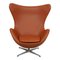 Egg Chair in Walnut Nevada Aniline Leather by Arne Jacobsen for Fritz Hansen, Image 1