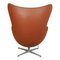 Egg Chair in Walnut Nevada Aniline Leather by Arne Jacobsen for Fritz Hansen 3